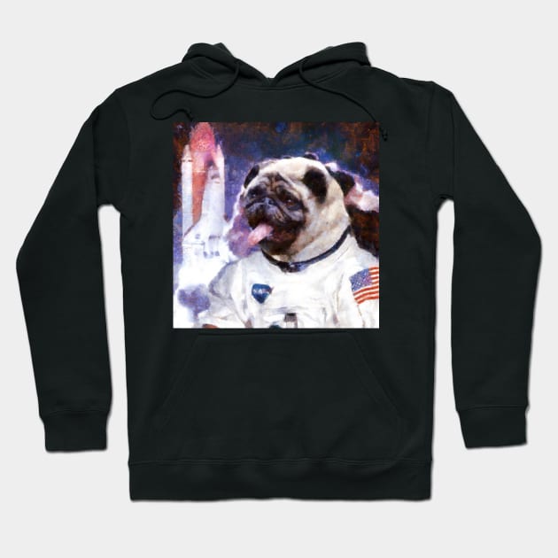 Astronaut Pug Hoodie by Ryan Rad